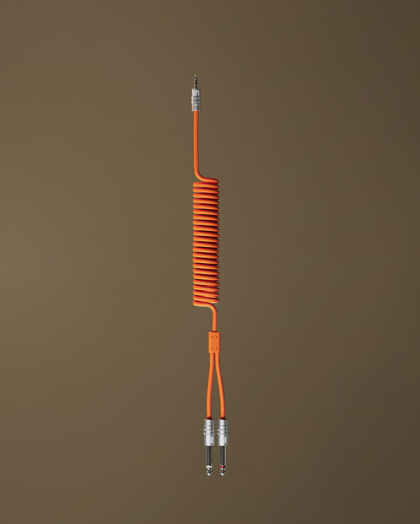Audio Cable Coiled Coiled Audio Cable Orange – Telepathic LLC