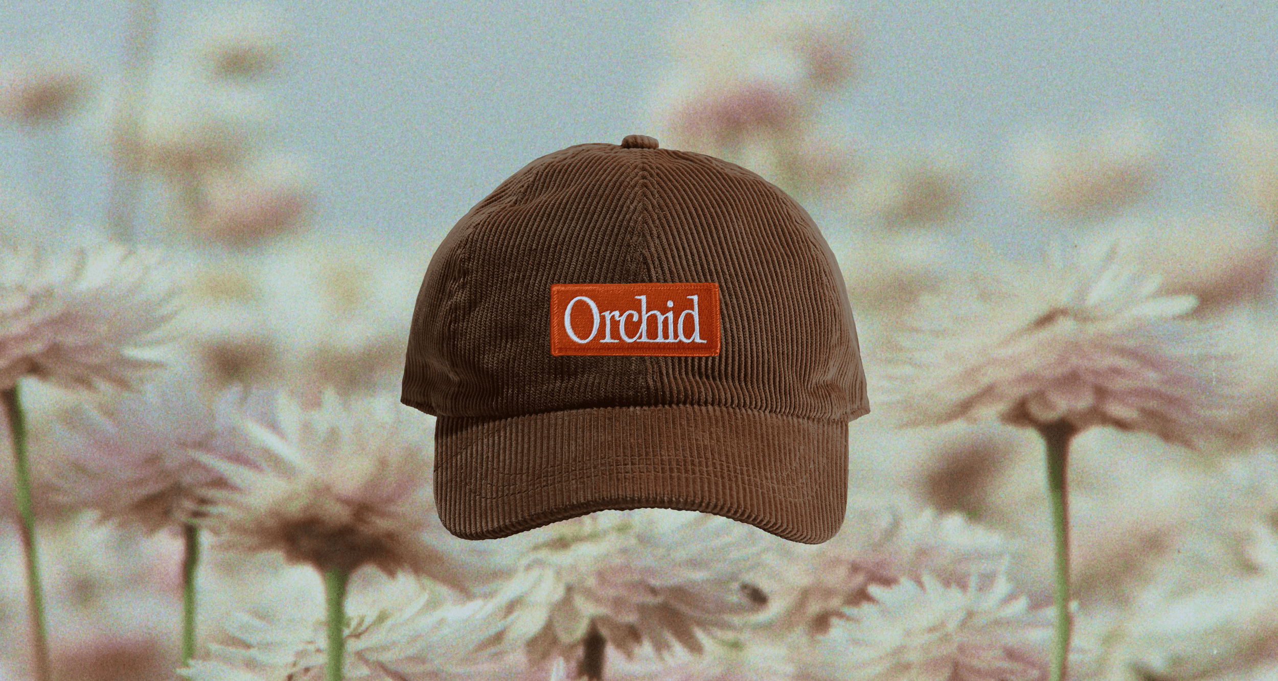 Brown Orchid Corduroy Hat